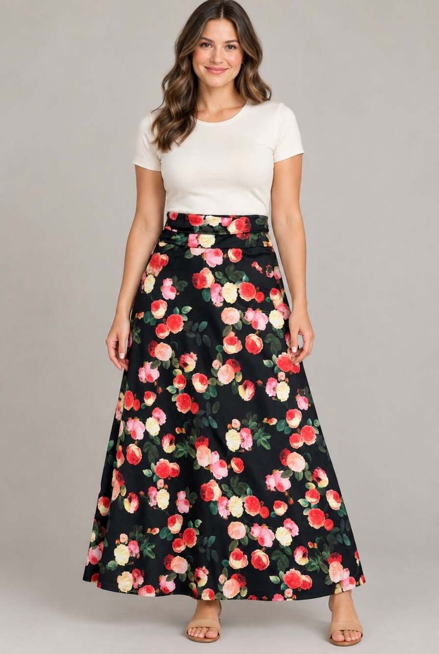 LuLaRoe Maxi Skirt Floral Size L